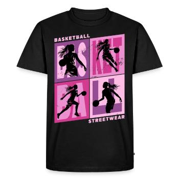 Basket-ball Femme Basketteur Joueur de basket-ball - T-shirt Premium bio Homme - noir - Devant - Nico (187cm)