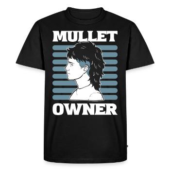 Mullet Propriétaire Coiffure Mullet Pride - T-shirt Premium bio Homme - noir - Devant - Nico (187cm)