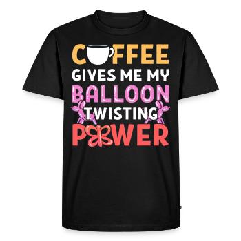 Le café me donne mon ballon Ballon de puissance torsadé - T-shirt Premium bio Homme - noir - Devant - Nico (187cm)