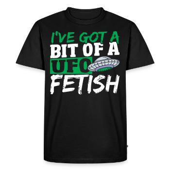 Alien Hunter I've Got A Bit Of A UFO Fetish - Men's Premium Organic T-Shirt - black - Front - Nico (187cm)