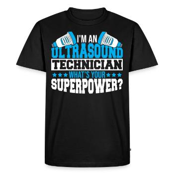 Je suis technicien en échographie Quel est votre - T-shirt Premium bio Homme - noir - Devant - Nico (187cm)