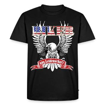 Moto Motard Motard Motard avec passion - T-shirt Premium bio Homme - noir - Devant - Nico (187cm)