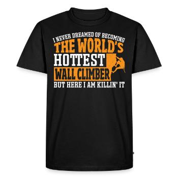 Wall Climbing Le grimpeur de mur le plus chaud du monde - T-shirt Premium bio Homme - noir - Devant - Nico (187cm)