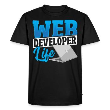 Web Developer Life Web Developer Programmer - Men's Premium Organic T-Shirt - black - Front - Nico (187cm)