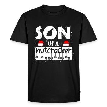 Drôle de Noël Casse-Noisette Dictons de l’Avent - T-shirt Premium bio Homme - noir - Devant - Nico (187cm)
