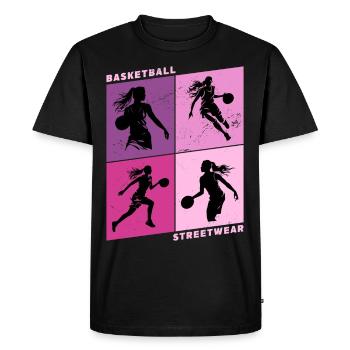 Basket-ball Femme Basketteur Joueur de basket-ball - T-shirt Premium bio Homme - noir - Devant - Nico (187cm)