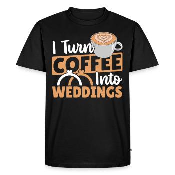 Planification de mariage Je transforme le café en mariage - T-shirt Premium bio Homme - noir - Devant - Nico (187cm)