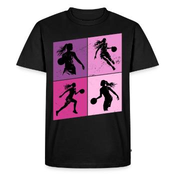 Basket-ball Femme Basketteur Joueur de basket-ball - T-shirt Premium bio Homme - noir - Devant - Nico (187cm)