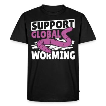 Support Global Worming Worm Farming Vermiculture - Men's Premium Organic T-Shirt - black - Front - Nico (187cm)