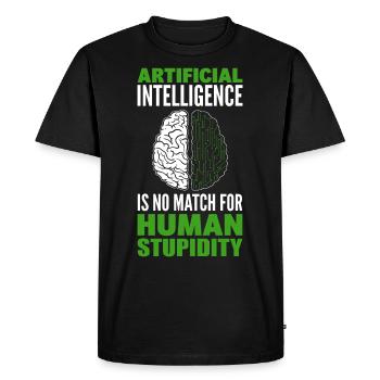 Données, Robot, IA, Informatique, Machine Learning - T-shirt Premium bio Homme - noir - Devant - Nico (187cm)