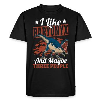 Paleontology Dinosaurier Dino Predator Baryonyx - Men's Premium Organic T-Shirt - black - Front - Nico (187cm)