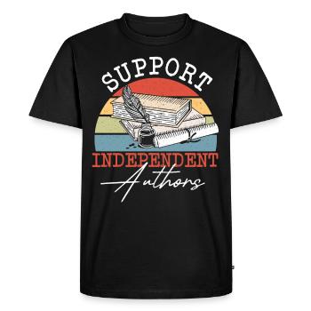 Bibliophile Auteur Blogueur Journalistique - T-shirt Premium bio Homme - noir - Devant - Nico (187cm)