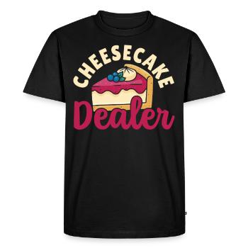 Gâteau au fromage confiseur Pâtisserie Amateur de gâteau au fromage - T-shirt Premium bio Homme - noir - Devant - Nico (187cm)