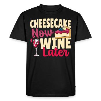 Mangeur de fromage, amateur de fromage, amateur de gâteau au fromage - T-shirt Premium bio Homme - noir - Devant - Nico (187cm)