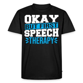 Speech Language Pathology Speech And Language - Men's Premium Organic T-Shirt - black - Front - Nico (187cm)