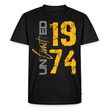 1974 50e anniversaire 74 - T-shirt Premium bio Homme - noir - Devant - Nico (187cm)