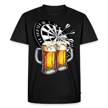 Fléchettes, Bière, Fléchettes, Alcool, Boire, Alcool, Pub - T-shirt Premium bio Homme - noir - Devant - Nico (187cm)