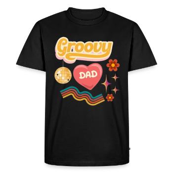 Groovy Dad Cool Dad Retro Font Design - Men's Premium Organic T-Shirt - black - Front - Nico (187cm)