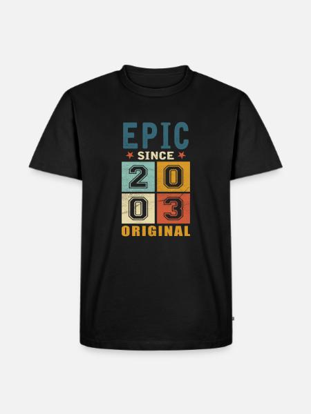 2003 Birthday Epic since - Men's Premium Organic T-Shirt - black