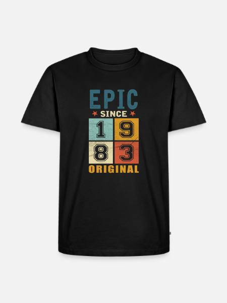 1983 Birthday Epic since - Men's Premium Organic T-Shirt - black