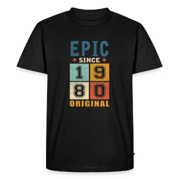 1980 Birthday Epic since - Men's Premium Organic T-Shirt - black - Front - Nico (187cm)