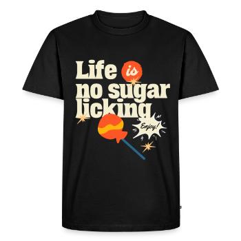 Léchage de sucre Léchage - T-shirt Premium bio Homme - noir - Devant - Nico (187cm)