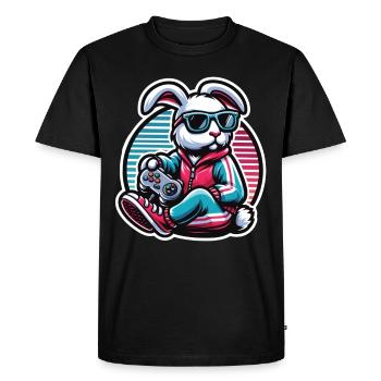 Lapin de Pâques Gamer pour les nerds et les joueurs - T-shirt Premium bio Homme - noir - Devant - Nico (187cm)