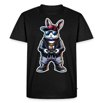 Lapin de Pâques Gamer pour les nerds et les joueurs - T-shirt Premium bio Homme - noir - Devant - Nico (187cm)