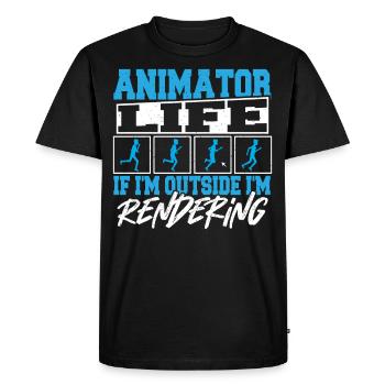 Visual Artist Cartoon Animator 3D Animation Fan - Men's Premium Organic T-Shirt - black - Front - Nico (187cm)