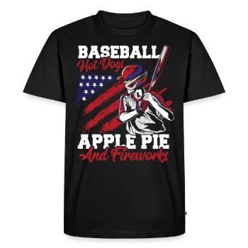 Baseball American Flag Patriotic Catcher 4th of - Men's Premium Organic T-Shirt - black - Front - Nico (187cm)