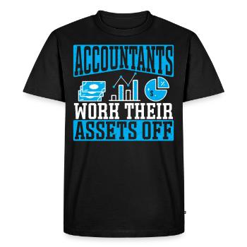 Les comptables travaillent à partir de leurs actifs - T-shirt Premium bio Homme - noir - Devant - Nico (187cm)