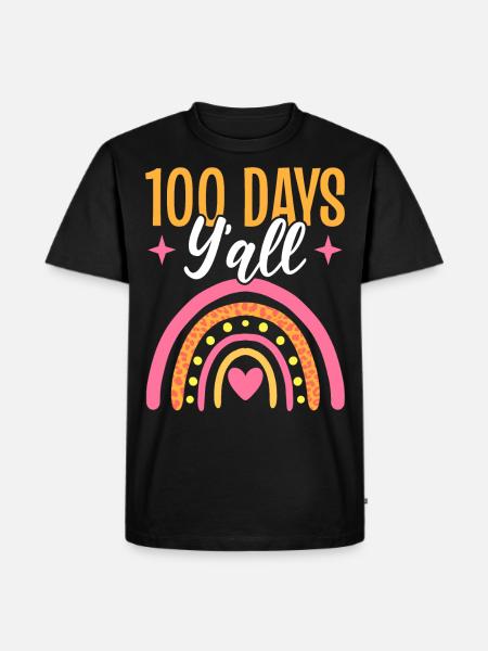 Arcobaleno 100 giorni Yall 100 ° giorno di scuola insegnante - Maglietta ecologica premium da uomo - nero