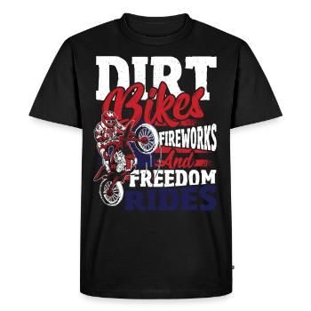 Dirt Bike Drapeau américain Motocross Biker 4ème - T-shirt Premium bio Homme - noir - Devant - Nico (187cm)
