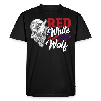 Wild Happy 4th of July USA Loups Hurlants Sous - T-shirt Premium bio Homme - noir - Devant - Nico (187cm)