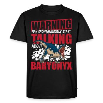 Dino Lover Baryonyx préhistorique - T-shirt Premium bio Homme - noir - Devant - Nico (187cm)
