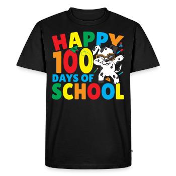Happy 100 Days of School 100th Day Dalmatian Dog - Men's Premium Organic T-Shirt - black - Front - Nico (187cm)