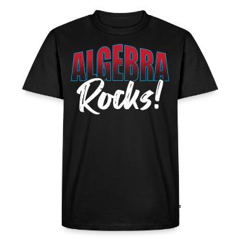 Passionné d’algèbre, mathématicien, professeur d’algèbre - T-shirt Premium bio Homme - noir - Devant - Nico (187cm)