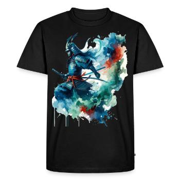 Samurai, Bushido, Traditionell - Männer Premium Bio T-Shirt - Schwarz - Vorne - Nico (187cm)