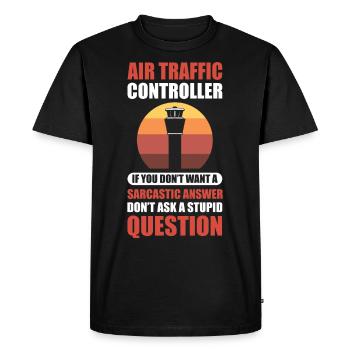 Aviation Air Traffic Pilots Air Traffic - Men's Premium Organic T-Shirt - black - Front - Nico (187cm)