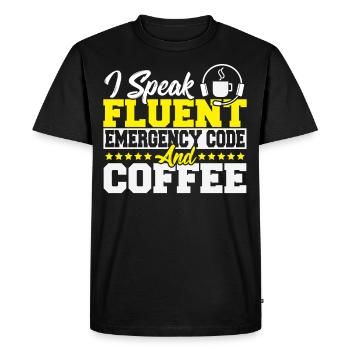 Fire Dispatch Dispatch Thin Yellow Line Fire - Men's Premium Organic T-Shirt - black - Front - Nico (187cm)
