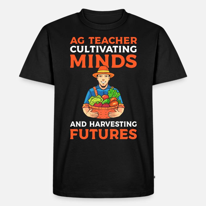 Landwirtschaftslehrer Bauernhof - Männer Premium Bio T-Shirt - Schwarz