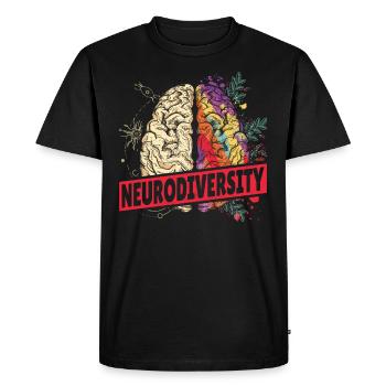 Neurodiversity Brain Autism Awareness Asd ADHD - Men's Premium Organic T-Shirt - black - Front - Nico (187cm)