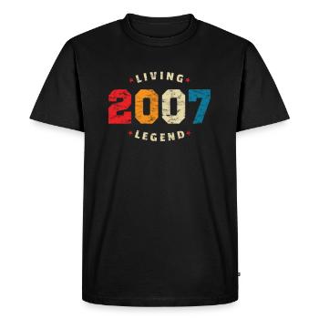 2007 Anniversaire Rétro Légende Vivante - T-shirt Premium bio Homme - noir - Devant - Nico (187cm)