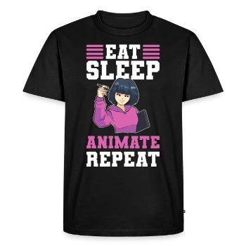 Artiste visuel animant de la nourriture artistique en 3D - T-shirt Premium bio Homme - noir - Devant - Nico (187cm)