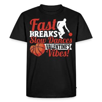 Couple de la Saint-Valentin de joueur de basket-ball - T-shirt Premium bio Homme - noir - Devant - Nico (187cm)