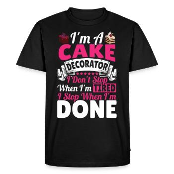 Cupcakes, Boulangerie, Propriétaire, Chef Pâtissier - T-shirt Premium bio Homme - noir - Devant - Nico (187cm)