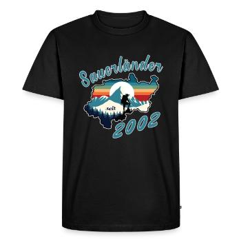 2002 anniversaire Sauerländer Original Retro Sunset - T-shirt Premium bio Homme - noir - Devant - Nico (187cm)