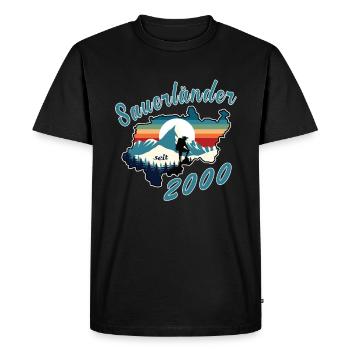 2000 anniversaire Sauerländer Original Retro Sunset - T-shirt Premium bio Homme - noir - Devant - Nico (187cm)