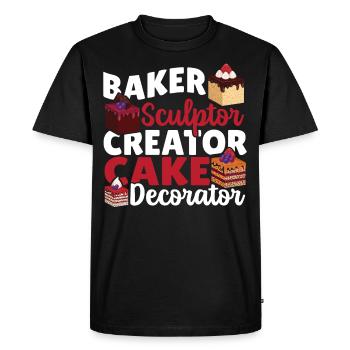 Pastry Chef Marzipan Decorator Cake Decorator - Men's Premium Organic T-Shirt - black - Front - Nico (187cm)