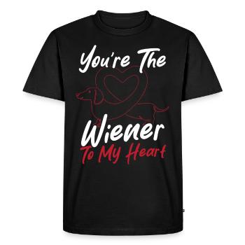 Coeurs Long Chien Viennois Chien - T-shirt Premium bio Homme - noir - Devant - Nico (187cm)